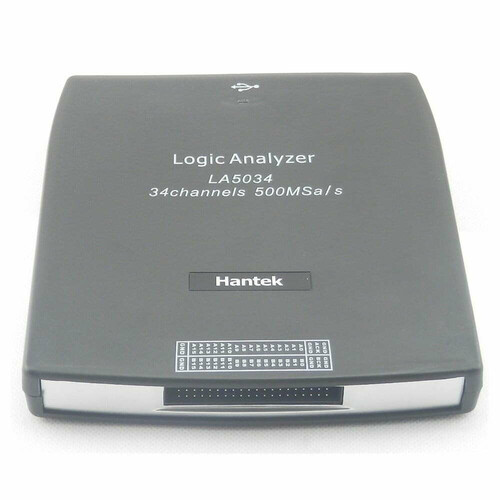 Analizator stanów logicznych Hantek LA5034 150MHz 500MSa/s  34 kanały PC USB widok z przodu
