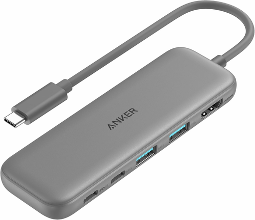 Anker 332 hub USB-C 5w1, HDMI 4K, 2x USB-A, PD 85 W, szary