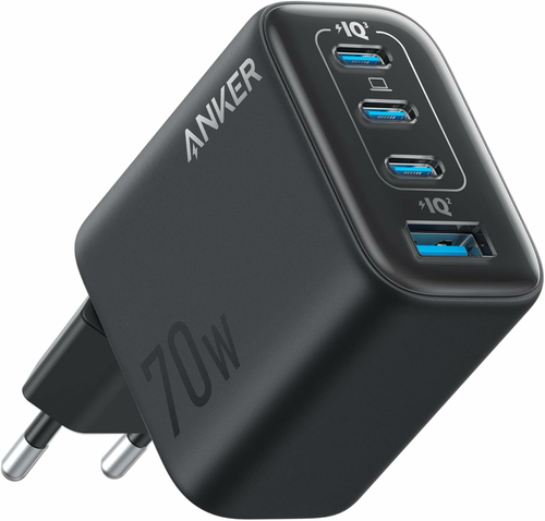 Anker Zolo ładowarka sieciowa 70 W – 3× USB-C + USB-A, czarna