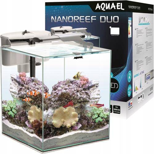 Aquael NanoReef Duo White 49 l – zestaw akwarium morskiego z LED i filtrem