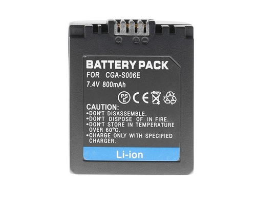 Bateria do aparatu Panasonic CGA-S006E 7.4V 1200mAh widok z tyłu