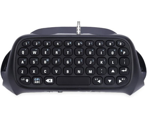 Bezprzewodowa klawiatura ChatPad DOBE TP4-008 na PS4 widok z przodu