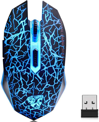 Bezprzewodowa myszka optyczna gamingowa TENMOS M2 USB RGB widok z przodu.