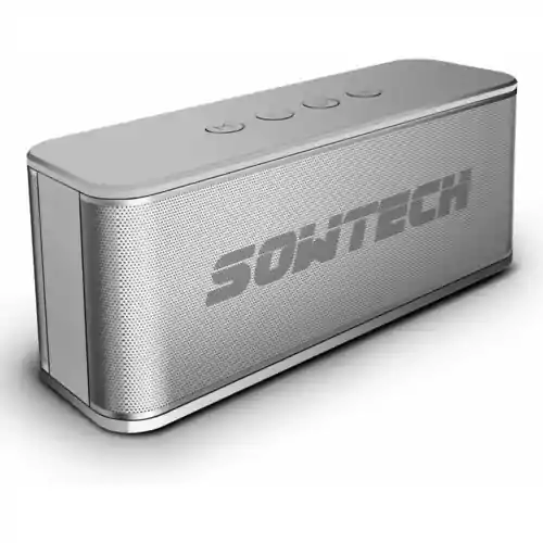 Bezprzewodowy głośnik bluetooth Sowtech STBS01 srebrny widok z boku