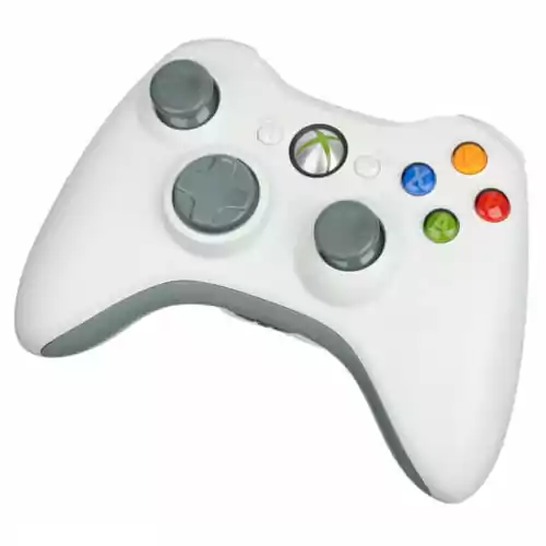 Bezprzewodowy kontroler pad Microsoft Xbox 360 biały 1403 widok z przodu 