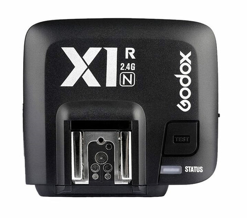 Bezprzewodowy nadajnik lampy błyskowej flash Godox X1R-N Nikon widok z przodu