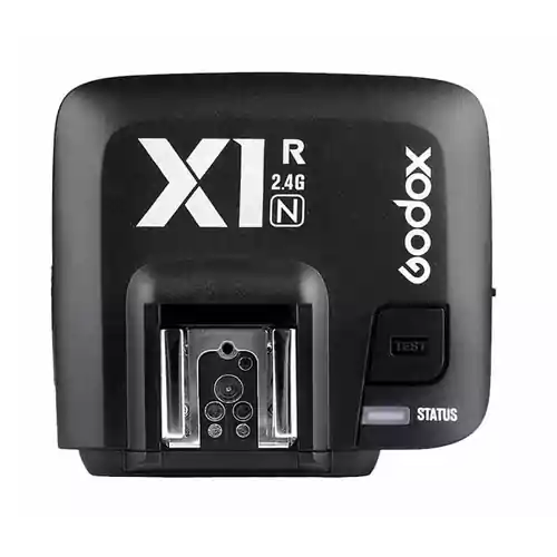 Bezprzewodowy nadajnik lampy błyskowej flash Godox X1R-N Nikon widok z przodu