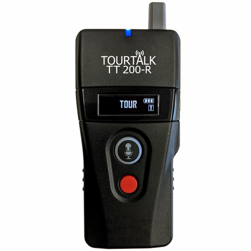 Bezprzewodowy przewodnik turystyczny tour guide TourTalk TT 200-R czarny widok z przodu.
