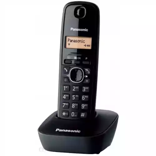 Bezprzewodowy telefon stacjonarny Panasonic KX-TGA161EX czarny widok z przodu