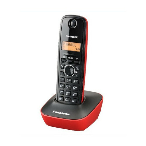 Bezprzewodowy telefon stacjonarny Panasonic KX-TGA161EX czerwony widok z przodu
