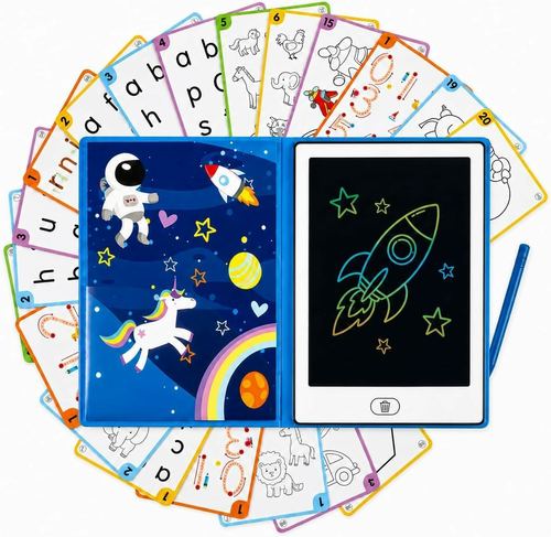 Big Minds Magic Slate – znikopis LCD w formie książki z 20 szablonami