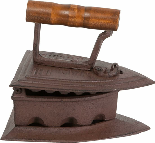 Biscottini wiszące żelazko węglowe żeliwne w stylu vintage – dekoracja retro, 17x15x15,5 cm