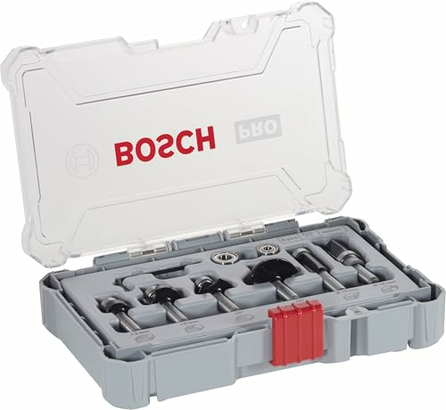 Bosch Zestaw 6 frezów PRO Ø 8 mm – do drewna, uchwyt cylindryczny