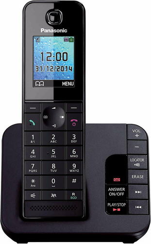 Cyfrowy telefon bezprzewodowy Panasonic KX-TGH220 widok z przodu 