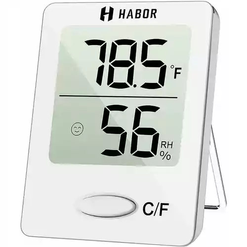Cyfrowy termometr pokojowy Habor HM118A wilgotność widok z przodu