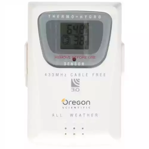 Czujnik temperatury i wilgotności powietrza Oregon Scientific THGR810 widok z przodu 