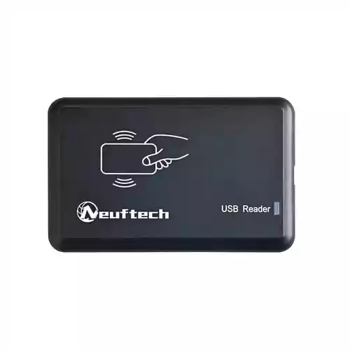 Czytnik kart identyfikacyjnych RFID USB Neuftech widok z przodu