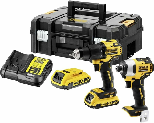 DeWALT DCK2062D2T zestaw XR 18V: DCD709 + DCF809, 2x2 Ah, ładowarka, TSTAK