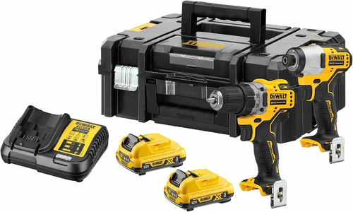 DeWALT DCK2110L2T zestaw 12V: wkrętarka DCD701 + zakrętarka DCF801, 2x3 Ah, TSTAK