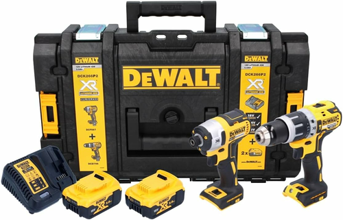 DeWALT DCK266P2 zestaw XR 18V: wiertarko-wkrętarka DCD796 + zakrętarka DCF887, 2x5 Ah