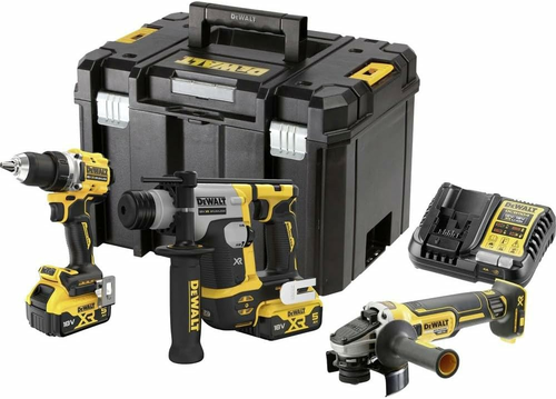 DeWALT DCK355P2T zestaw 3 narzędzi XR 18V 2x5 Ah – DCD800, DCH172, DCG405, TSTAK