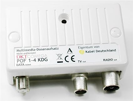 DKT Comega POF 1–4 KDG przystawka antenowa multimedialna widok z przodu.