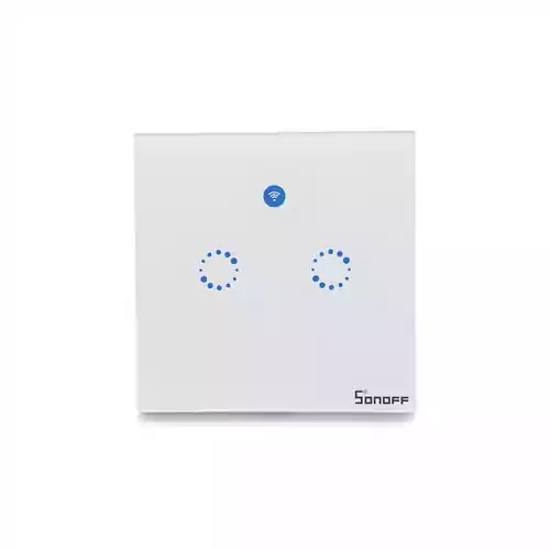 Dotykowy przełącznik światła Sonoff T1EU2C sterowanie WiFi widok z przodu