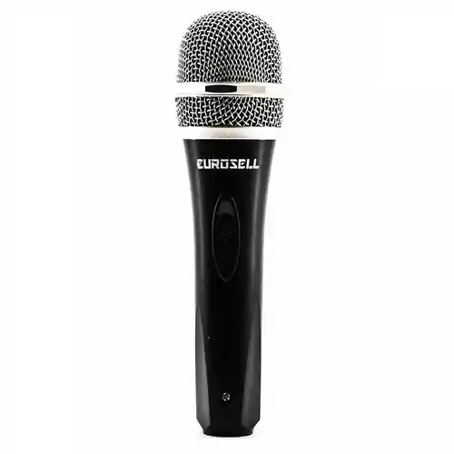 Dynamiczny mikrofon wokal Eurosell EUR-MIC50C przewód XRL Jack Mic widoki z przodu