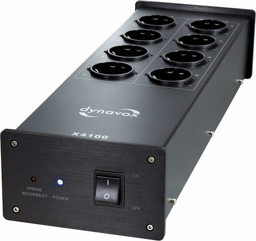 Dynavox X4100B – filtr sieciowy Hi-Fi, listwa zasilająca 8 gniazd, czarny