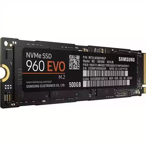 Dysk SSD Samsung 500GB 1,8' 960 EVO M.2 2280 NVMe widok z przodu