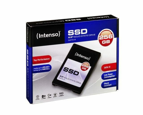 Dysk wewnętrzny SSD Intenso 256GB sata III 300Mb/s widok oapkowania