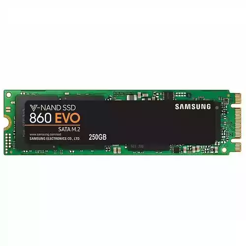 Dysk wewnętrzny SSD M.2 Samsung 860 EVO 250GB widok z przodu