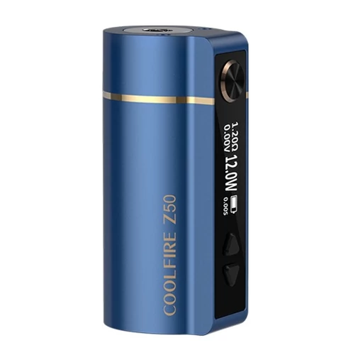 E-papieros Box Mod Innokin CoolFire Z50 VW Blue widok z przodu.