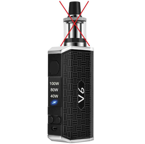 E-papieros Box MOD V6 100W 2200mAh Black widok z przodu.