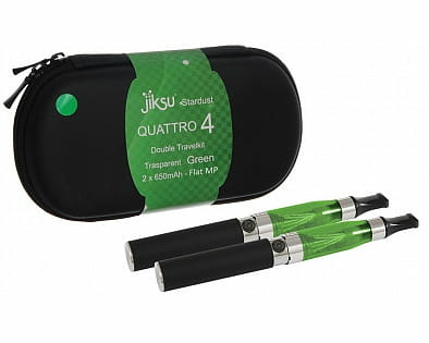 E-papieros Jiksu QUATTRO 4 podwójny zestaw startowy widok z etui