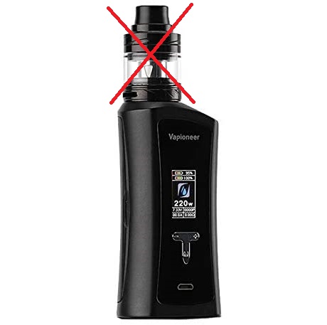 E-papieros Vapioneer Tower 220W Black widok z przodu.