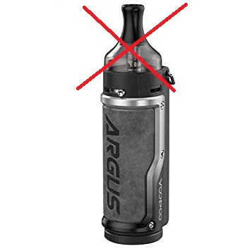 E-papieros Voopoo Argus 1500mAh POD MOD bez atomizera GS widok z przodu.