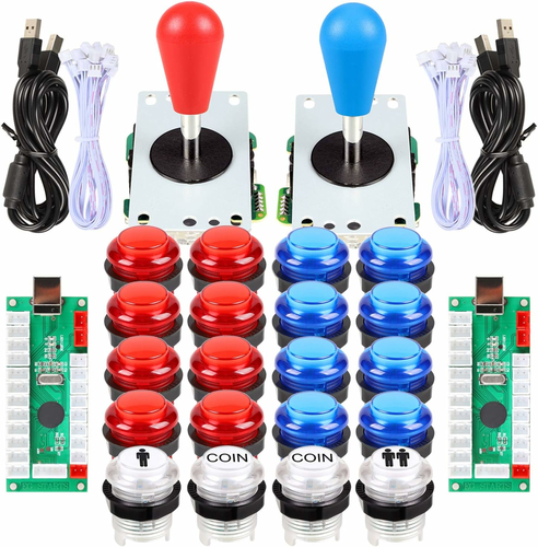 EG STARTS zestaw arcade DIY na 2 graczy – 2 joysticki, przyciski LED, kodery USB