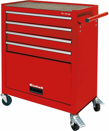 Einhell TC-TW 100 – wózek narzędziowy z 4 szufladami, udźwig 75 kg, czerwony