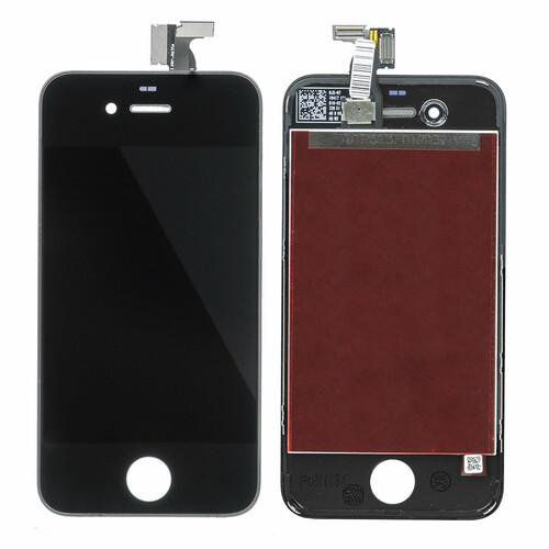Ekran LCD iPhone 4 Czarny widok z przodu i z tyłu