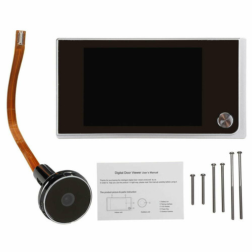 Elektroniczny dzwonek wizjer do drzwi ekran LCD Cat Eye 3.5' widok zestawu