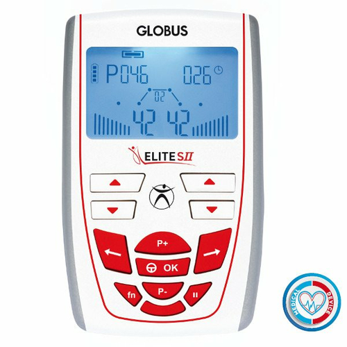 Elektrostymulator mięśni 2-kanałowy Globus ELITE S2 TENS/EMS widok z przodu.