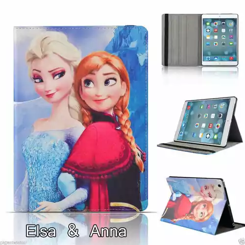 Etui Elsa Anna smart case Disney Apple ipad 2 + folia widok z przodu