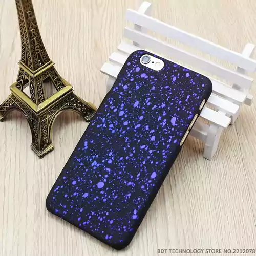 Etui iPhone 6 stars gwiazdy galaxy case fioletowy widok z tyłu kolor modrakowy