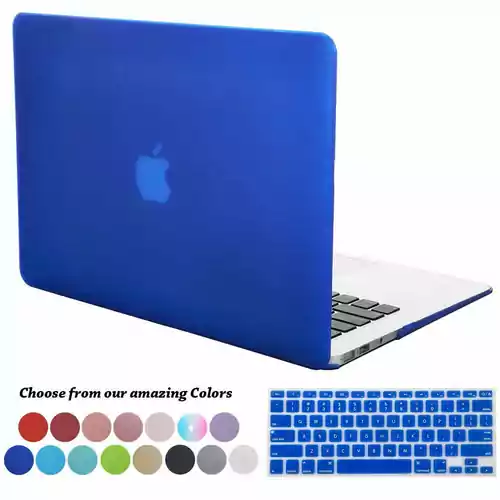Etui Macbook AIR 13'' obudowa hard case kolor modrakowy widok z klawiaturą.
