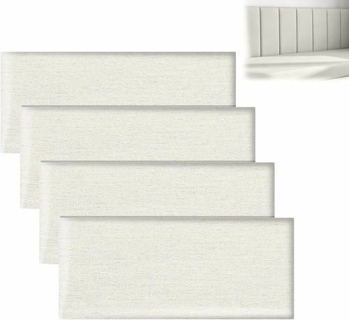 FARYODI panele tapicerowane samoprzylepne 40 x 20 cm, 4 szt. – białe
