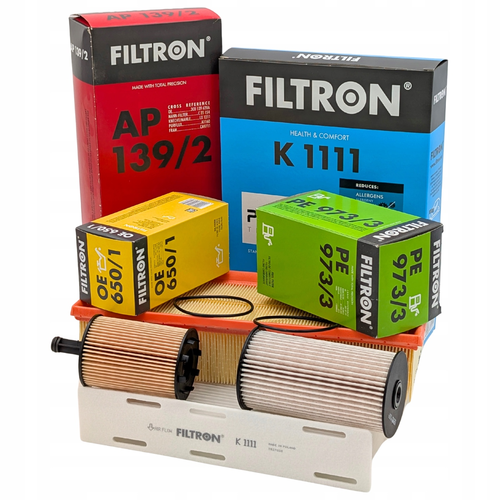 Filtron zestaw filtrów AP 139/2, K 1111, OE 650/1, PE 973/3 – komplet do silników 1.9 i 2.0 TDI