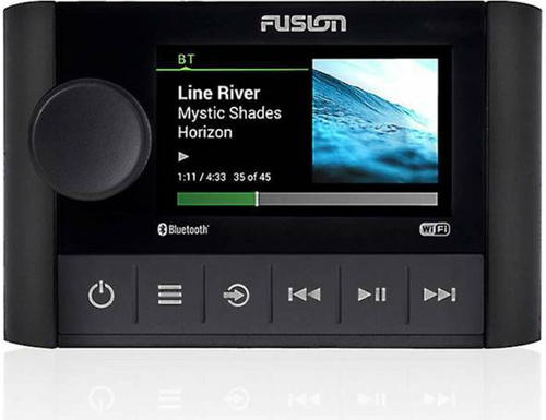 Fusion Apollo SRX400 – strefowy wzmacniacz stereo do jachtu, pilot zdalnego sterowania