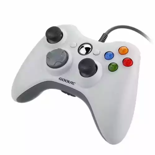 GamePad PAD do PC Xbox 360 dual shock USB GoolRC biały widok z przodu.