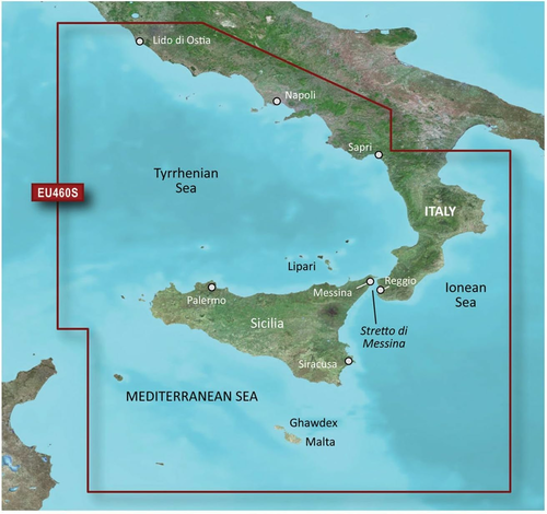 Garmin BlueChart g2 HXEU460S – karta mapowa Sycylia–Lido di Ostia
